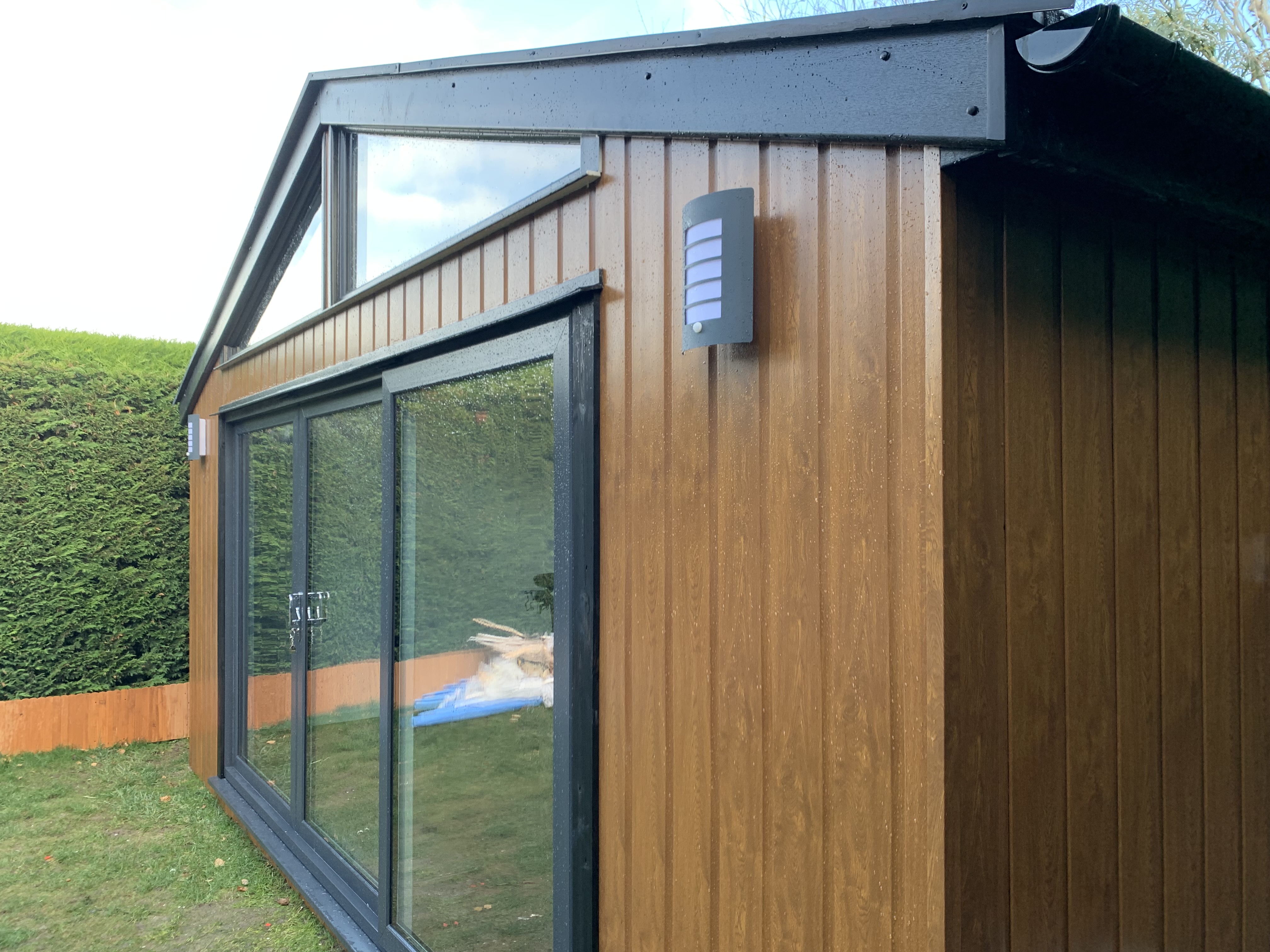Side view of garden gym