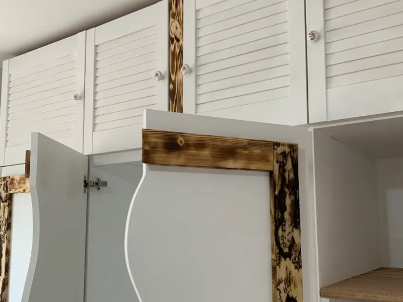 Top of wardrobe cupboards with Louvered Cabinet Doors