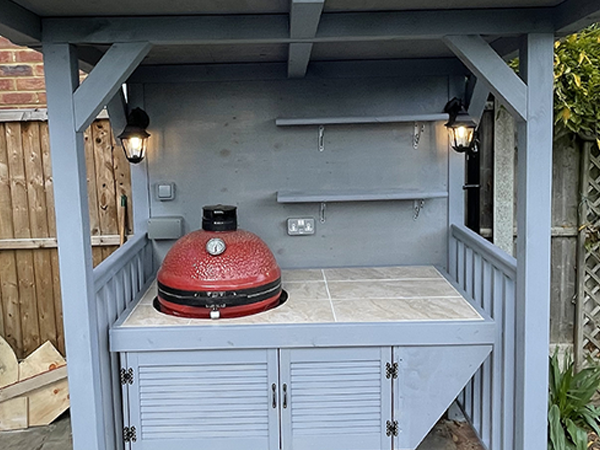 front view of the BBQ cupb