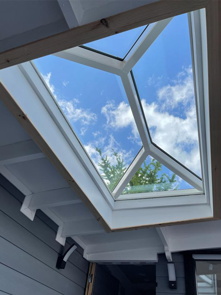 The Roof Lantern fitted into the veranda roof