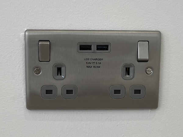 close up of the USB plug socket